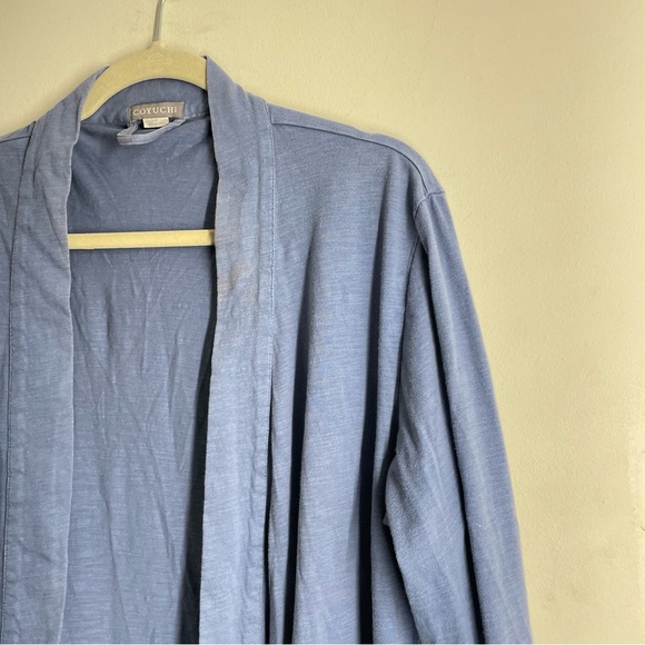 Coyuchi Organic Cotton Long Robe Light Blue size XS/S - Picture 2 of 13
